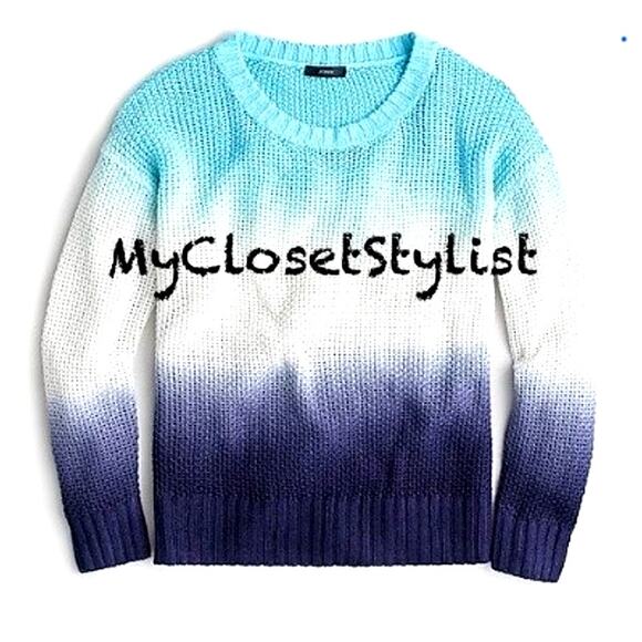 J. Crew Tops - NWT J Crew Ombre Sweater xxs Turquoise White
